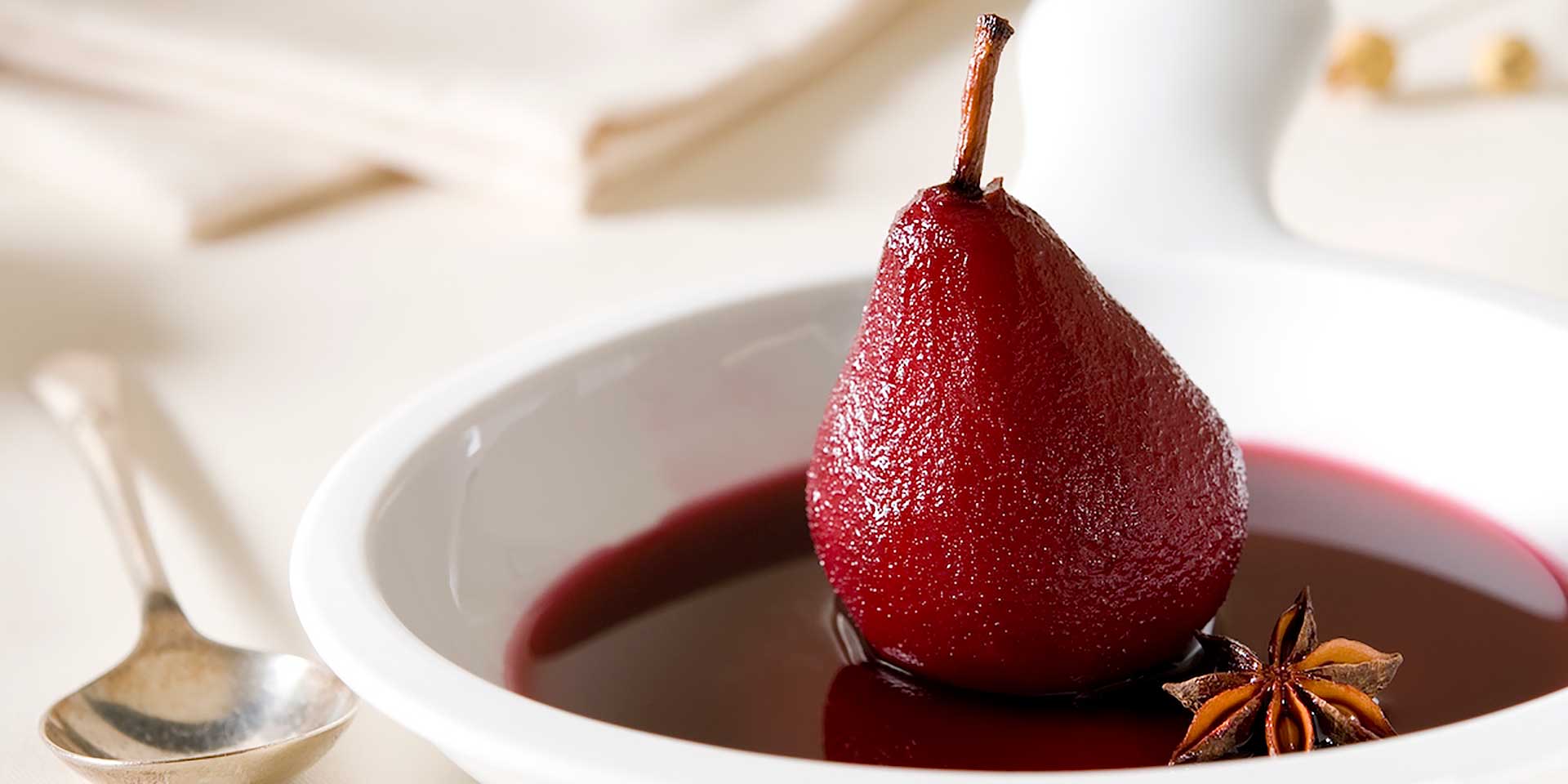 Orange and Star Anise Scented Poached Pears