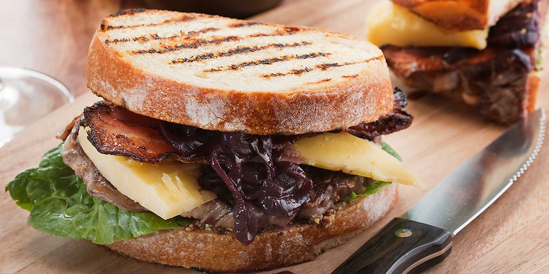 Bacon and Beef Steak Sandwiches