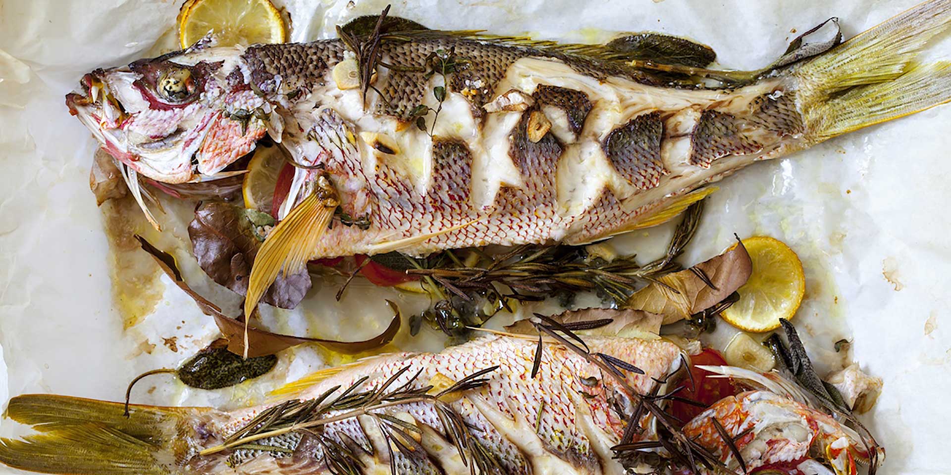 Roast Red Snapper with Herbs and Lemon Beurre Noisette