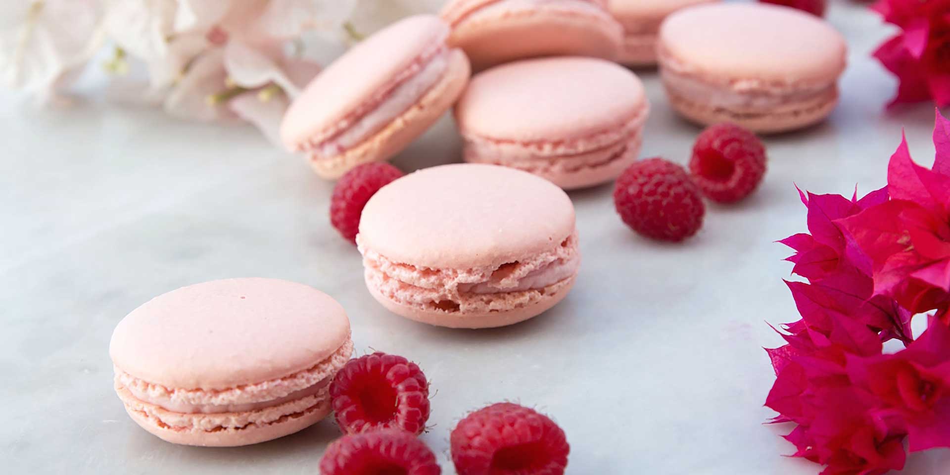 Raspberry and White Chocolate Macarons